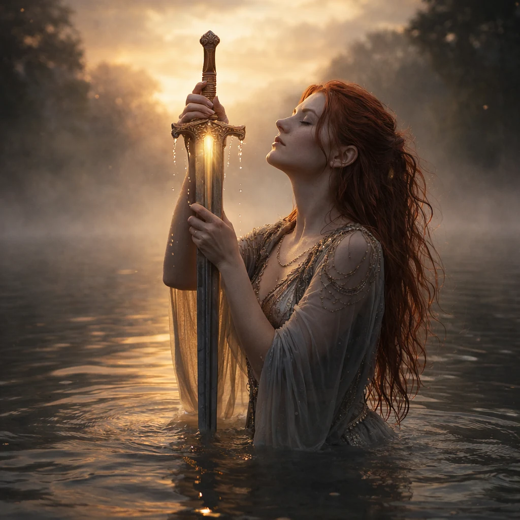 Milena raising the sacred dagger as it takes Helenia's light
